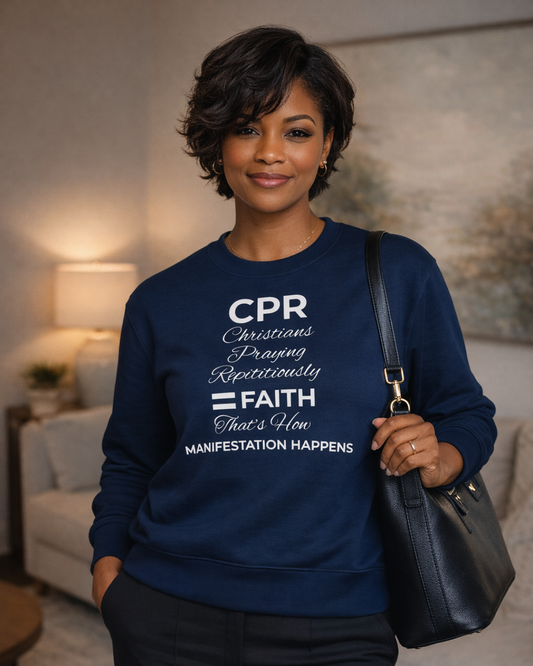 CPR Faith Sweatshirt – Christians Praying Repetitiously | Unisex Manifestation Crewneck